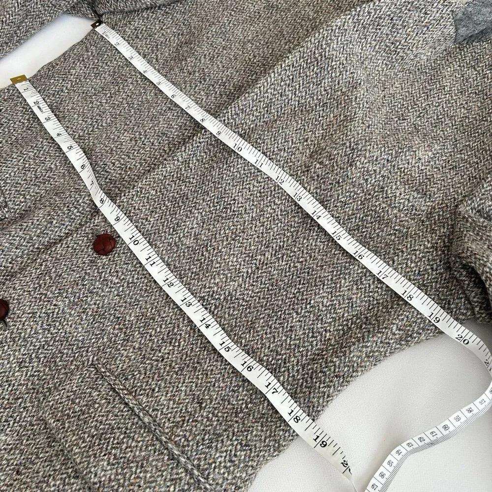 Vintage Harris Tweed Blazer 38-40R Hunting Horn Scottish Wool Leather Buttons